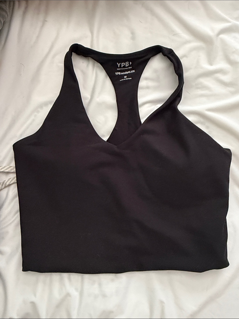 YPB Black Racerback longline tank bra